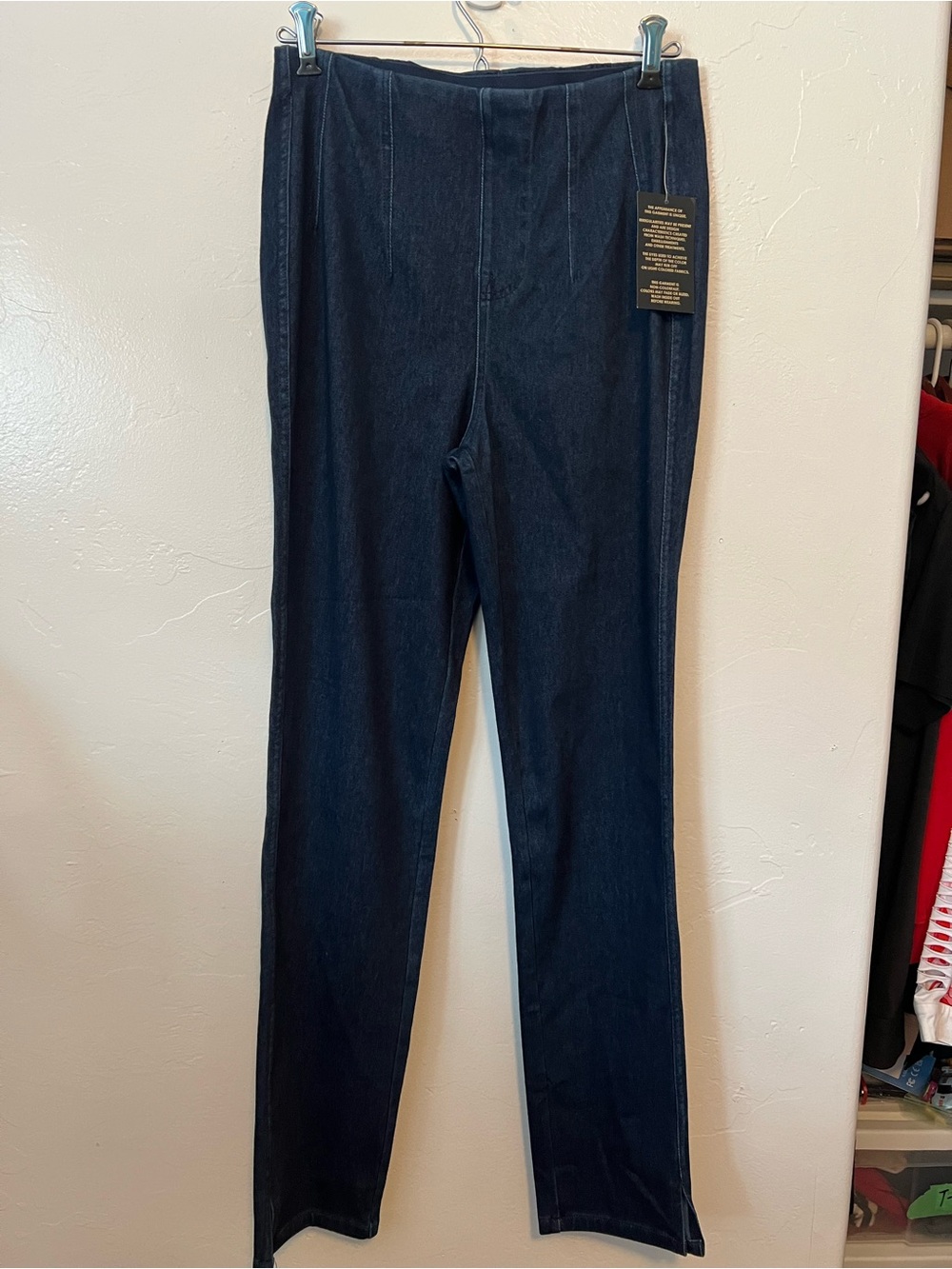 NWT DG2 Diane Gilman Dark Blue Pull on Skinny Jeans Size Small